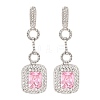 Brass Micro Pave Cubic Zirconia Dangle Stud Earrings EJEW-H014-15P-2