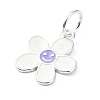 925 Sterling Silver Enamel Smiling Face Flower Charms STER-M119-06C-S-2