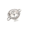 Brass Pave Clear Cubic Zirconia & Glass Links KK-N289-22P-2