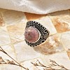 Natural Rhodonite Adjustable Rings RJEW-I108-03AS-07-2