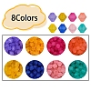 640Pcs 8 Colors Frosted Acrylic Beads MACR-YW0001-84-2