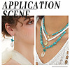 40Pcs 2 Colors Natural Cowrie Shell & Synthetic Turquoise Starfish Pendants PALLOY-HY00105-5