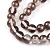 Baking Paint Transparent Glass Beads Strands DGLA-N011-8mm-09-3
