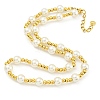 304 Stainless Steel & 201 Stainless Steel & Plastic Pearl Round Beaded Necklaces for Women NJEW-G144-02G-1