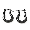 Ion Plating(IP) 304 Stainless Steel Twist Oval Hoop Earrings for Women EJEW-G293-07EB-1