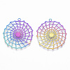 Ion Plating(IP) 201 Stainless Steel Filigree Pendants X-STAS-T057-20-2