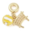 Rack Plating Brass Enamel Sports European Dangle Charms KK-P287-35E-G-1