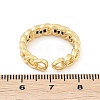 Brass Micro Pave Cubic Zirconia Open Cuff Rings for Women RJEW-R011-01G-03-5