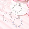 3Pcs Stainless Steel and Natural & Dyed Malaysia Jade Charm Bracelets BJEW-JB12418-1