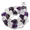 Rough Raw Natural Quartz Crystal & Amethyst Beads Strands G-J388-05-2