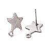 Non-Tarnish 201 Stainless Steel Stud Earring Findings STAS-K241-10P-2