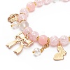 Synthetic Crackle Quartz & Natural Yellow Jade Beaded Stretch Bracelet BJEW-JB08527-01-5