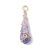 Electroplated Natural Quartz Crystal Copper Wire Wrapped Pendants PALLOY-JF02676-01-4