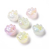 UV Plating Rainbow Iridescent Luminous Acrylic Beads OACR-E010-07-1