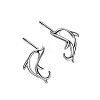 Anti-Tarnish Rhodium Plated 999 Sterling Silver Dolphin Stud Earrings for Women EJEW-S215-04P-1