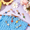 20Pcs 10 Colors Flower Alloy Enamel Pendant Stitch Markers HJEW-NB00034-4