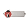 304 Stainless Steel Red Enamel Connector Charms STAS-P377-16P-A-1