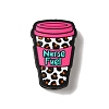 Cup with Leopard Print Pattern Silicone Focal Beads SIL-G011-02A-1