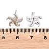 Brass Micro Pave Cubic Zirconia Stud Earrings EJEW-G471-29A-P-5