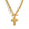 304 Stainless Steel Religion Cross Pendant Necklaces with OT Clasps for Women QD6259-1-3