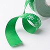 Snowflake Polyester Grosgrain Ribbon for Christmas SRIB-K002-25mm-D02-2