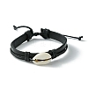 Adjustable Cowhide Leather Cord Braided Bracelets BJEW-JB04438-02-1