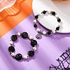 2Pcs Glass & Synthetic Turquoise Beads Stretch Bracelets BJEW-JB12483-02-2