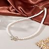 1Pc Alloy Crystal Rhinestone Bowknot Pendant Necklaces NJEW-LP0001-59-3