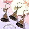 Iron Bell & Hollow Out Moon/Star/Sun Alloy Pendant Keychains KEYC-JKC00998-2