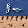 925 Sterling Silver Pave Cubic Zirconia Connector Charms STER-Z007-01P-01-3