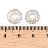 Polymer Clay Rhinestone European Large Hole Beads with Silver Color Plated Brass Cores FPDL-R002-15-3