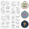 4 Sheets 11.6x8.2 Inch Stick and Stitch Embroidery Patterns DIY-WH0455-196-1