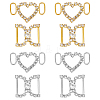HOBBIESAY 8Pcs 4 Style Brass Crystal Rhinestone Shoe Decoration FIND-HY0003-22-1