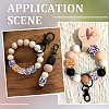 50Pcs 5 Styles Colorful Pattern Printed Silicone Focal Beads SIL-SP0001-24-7