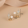 Brass Star Stud Earrings with Shell Pearl SG5479-6