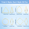 120Pcs 4 Styles Brass Linking KK-SP0002-15B-2