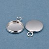 304 Stainless Steel Pendant Cabochon Settings STAS-F191-14S-B-2