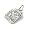 Rack Plating Brass Micro Pave Clear Cubic Zirconia Charms KK-G501-01K-P-2