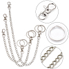 3 Sets 3 Styles Aluminium Twisted Chains for Jeans Pants HJEW-SP0001-53-6