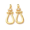Brass Micro Pave Clear Cubic Zirconia Pendants KK-A304-28C-G-1