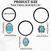 3Pcs 3 Styles Rubber & Synthetic Turquoise Elastic Hair Accessories AJEW-CY0001-75-2