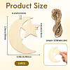 Unfinished Blank MDF Pendants Set for Painting Arts WOOD-WH20008-13J-2