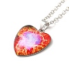 Glass Heart with Cloud Pendant Necklace NJEW-H165-01B-2