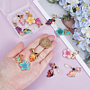 12Pcs Butterfly Alloy Enamel Stethoscope Pendant Decorations HJEW-OC00230-3