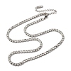 3MM 304 Stainless Steel Rhinestone Cup Chain Necklaces for Women NJEW-G175-01P-02-4