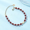 Natural Carnelian Beaded Bracelets BJEW-JB12752-02-1
