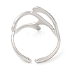 Non-Tarnish 304 Stainless Steel Twist Hollow Open Cuff Ring for Women RJEW-I098-32P-3