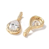 Brass Micro Pave Clear Cubic Zirconia Pendants X-KK-Q031-01G-2