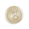Golden Tone Crown Initial Wax Seal Brass Stamp Heads AJEW-A065-01G-1
