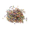 Transparent Colours Rainbow Glass Cylinder Seed Beads GLAA-P073-04-2